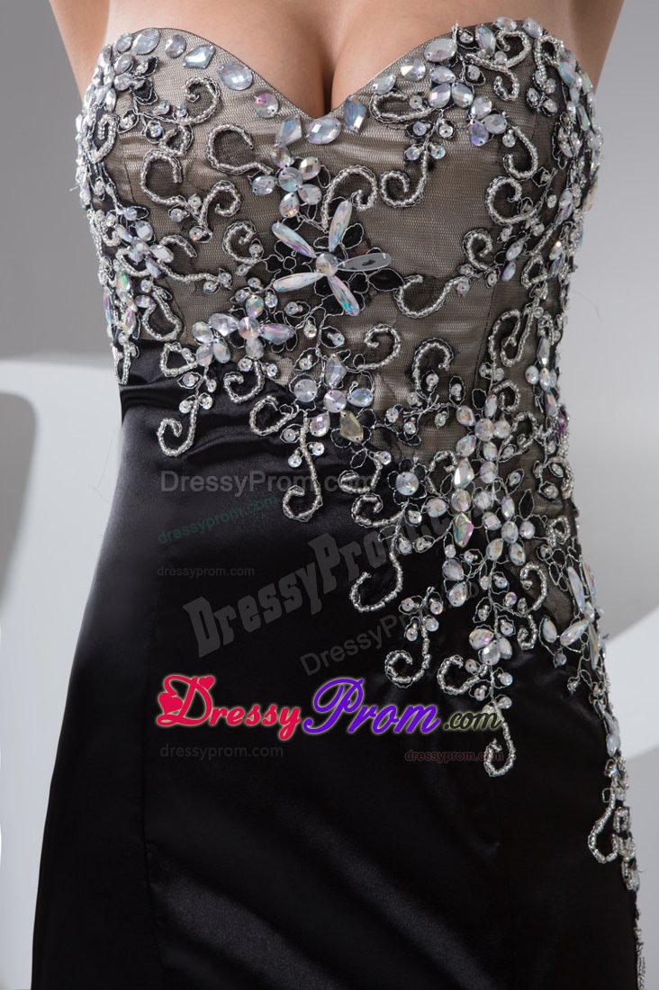 Beading and High Slit Design for 2014 Brush Prom Evening Dress