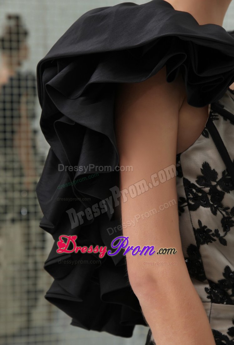 Black and Champagne Mermaid Prom Dress with Lace over