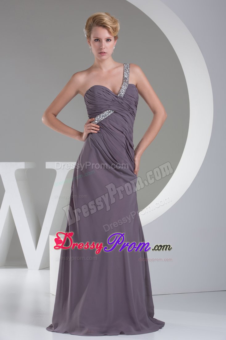 Beaded One Shoulder Dresses for Prom Ruche Floor-length on Discount