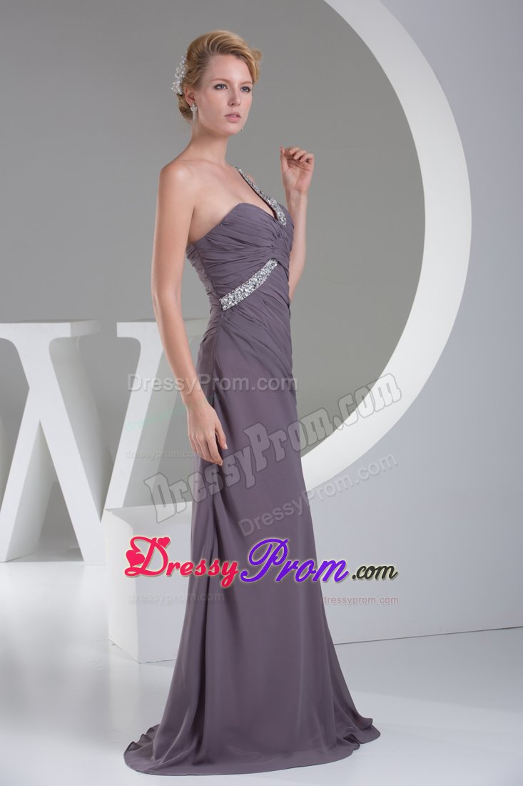 Beaded One Shoulder Dresses for Prom Ruche Floor-length on Discount