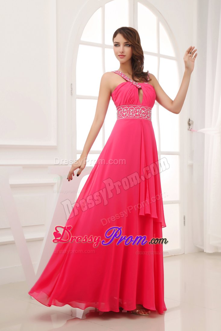 V-neck with Key Hole Beaded Long Prom Dress For 2013 Customize