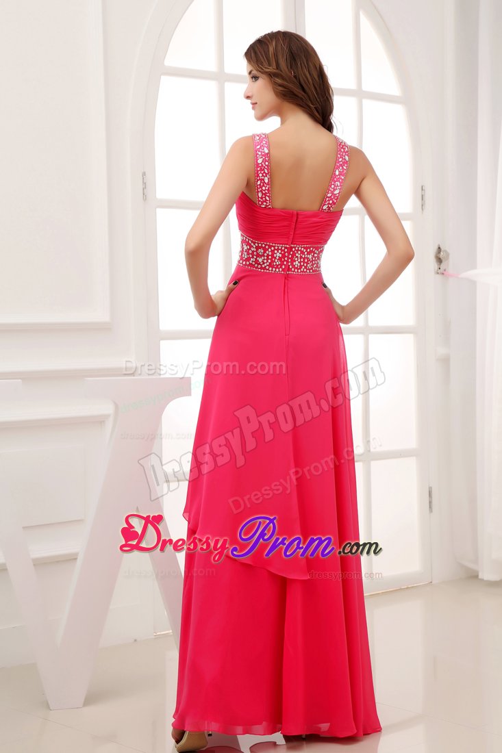 V-neck with Key Hole Beaded Long Prom Dress For 2013 Customize