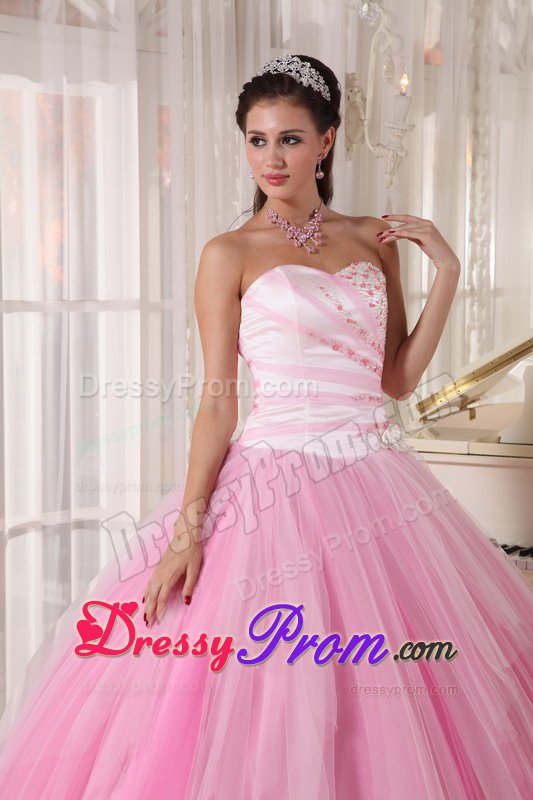 Temecula CA Pink Tulle Sixteen Quinceanera Dresses with Beading