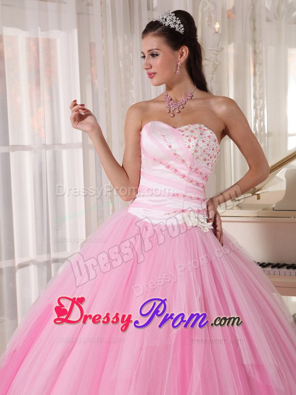 Temecula CA Pink Tulle Sixteen Quinceanera Dresses with Beading