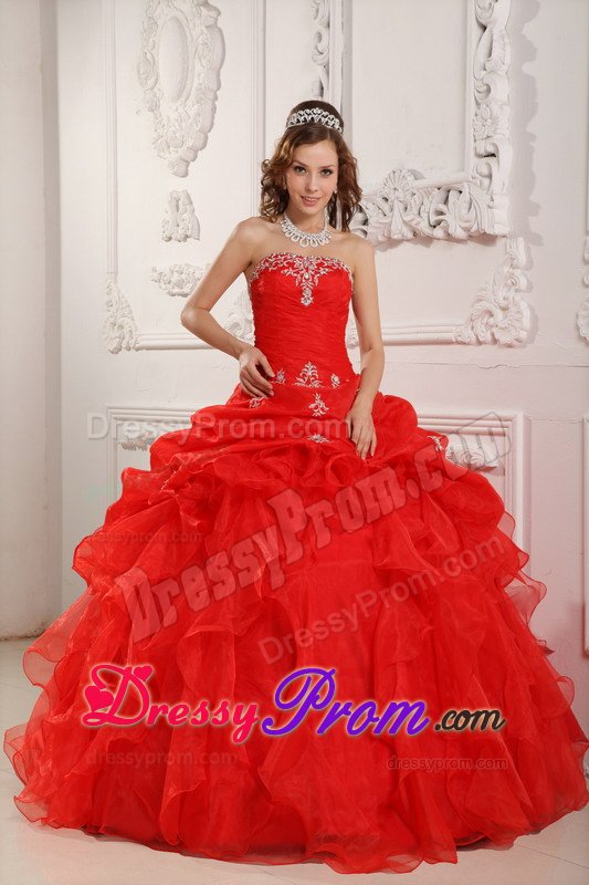 Sunnyvale CA Red Sweet Sixteen Quinceanera Dresses with Appliques