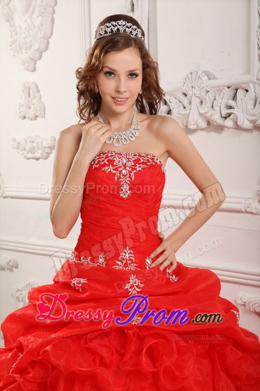 Sunnyvale CA Red Sweet Sixteen Quinceanera Dresses with Appliques