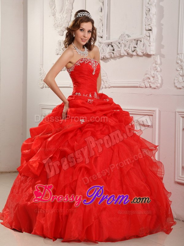 Sunnyvale CA Red Sweet Sixteen Quinceanera Dresses with Appliques