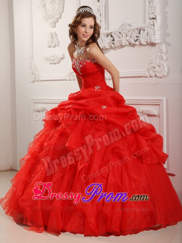 Sunnyvale CA Red Sweet Sixteen Quinceanera Dresses with Appliques