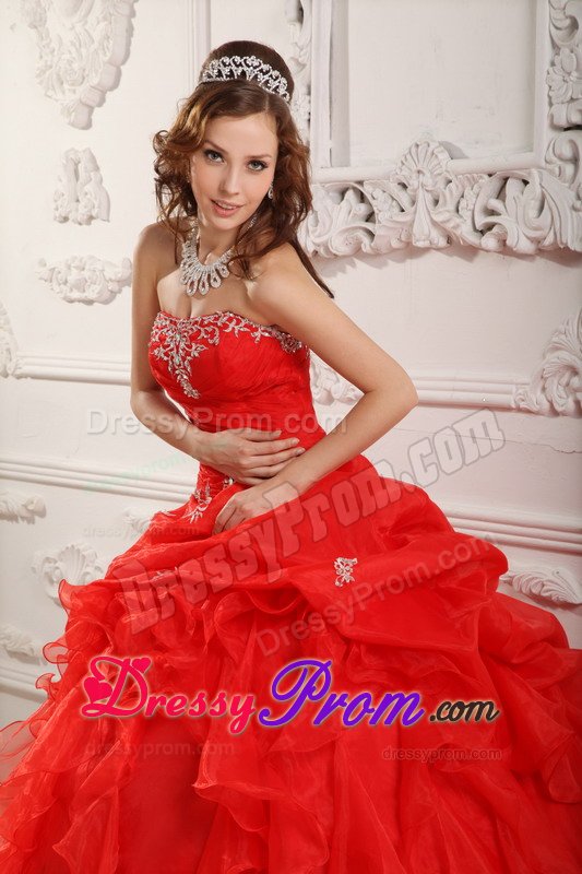 Sunnyvale CA Red Sweet Sixteen Quinceanera Dresses with Appliques