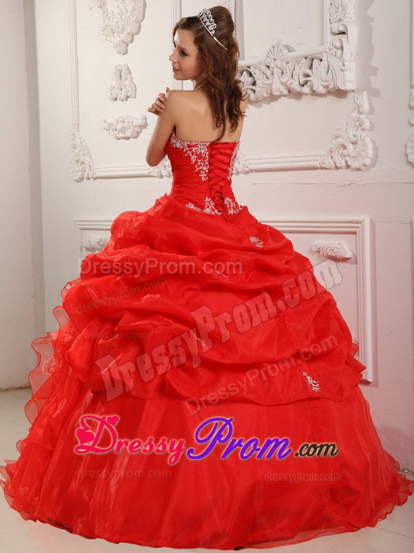 Sunnyvale CA Red Sweet Sixteen Quinceanera Dresses with Appliques