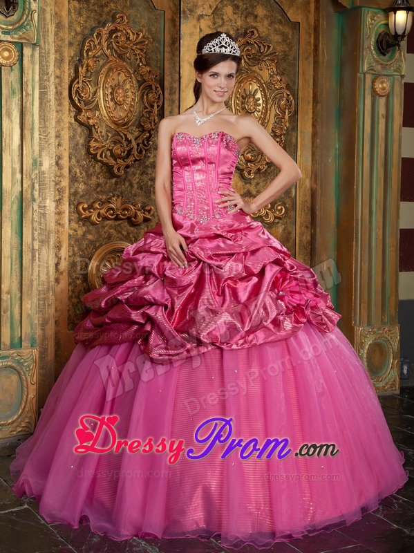Simi Valley CA Appliqued Hot Pink Quinceanera Dresses Pick ups