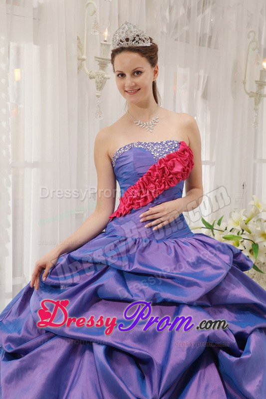 Ruffled Lavender and Hot Pink Quinceanera Dresses of Zebra Print