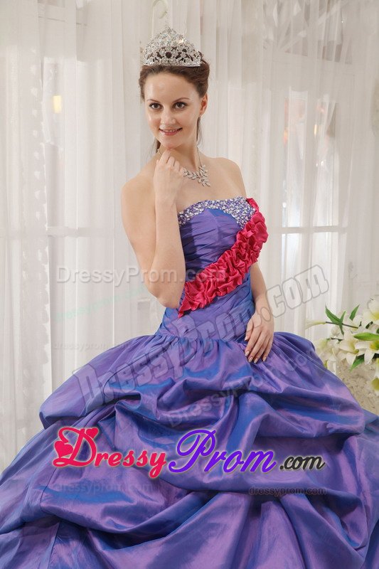 Ruffled Lavender and Hot Pink Quinceanera Dresses of Zebra Print