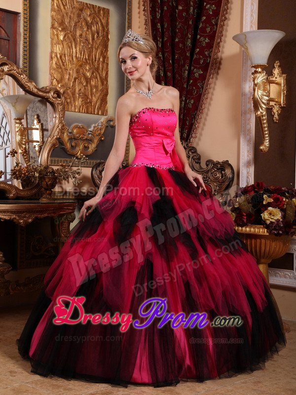 Multi-tiered Strapless Beaded Quinceanera Gowns with Bow in Vogue