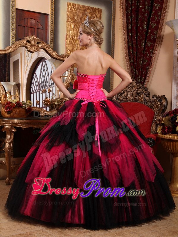 Multi-tiered Strapless Beaded Quinceanera Gowns with Bow in Vogue