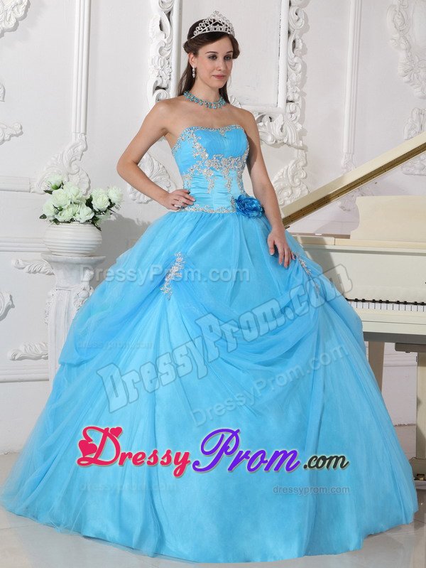 Nova Iguacu Sweet 16 Dresses Strapless Appliques Hand Made Flower