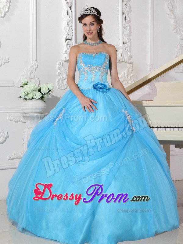 Nova Iguacu Sweet 16 Dresses Strapless Appliques Hand Made Flower