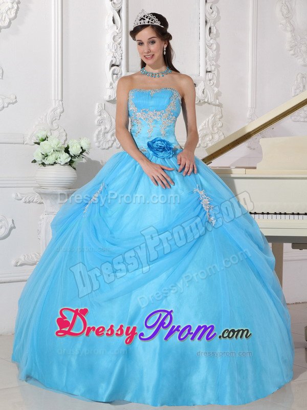 Nova Iguacu Sweet 16 Dresses Strapless Appliques Hand Made Flower