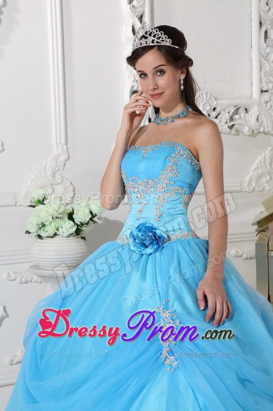 Nova Iguacu Sweet 16 Dresses Strapless Appliques Hand Made Flower