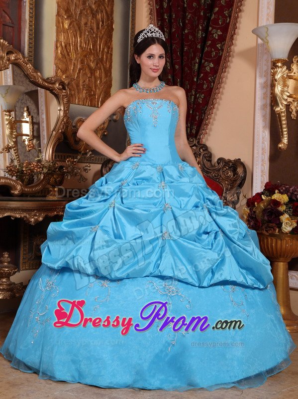Attractive Appliques Taffeta Sweet 15 Dresses Strapless for Curitiba