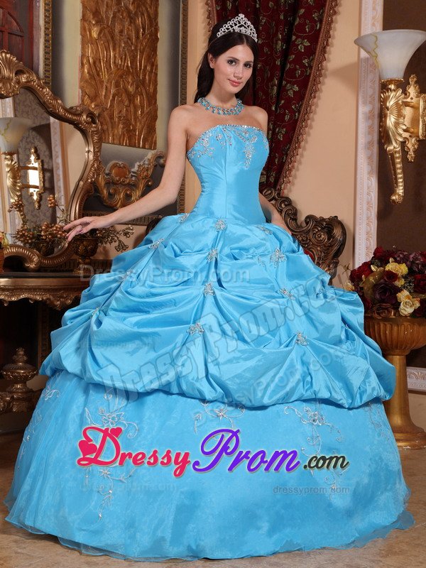 Attractive Appliques Taffeta Sweet 15 Dresses Strapless for Curitiba