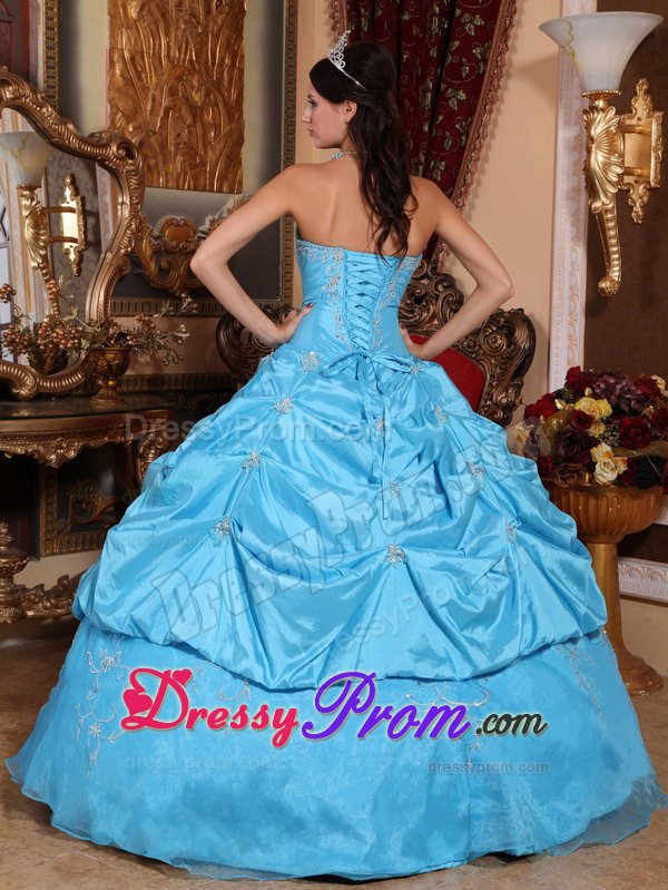 Attractive Appliques Taffeta Sweet 15 Dresses Strapless for Curitiba