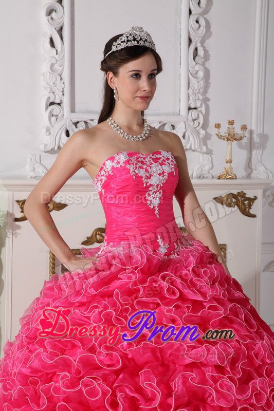 Fashionable Ruches and Appliques Dress for Quinceanera with Ruffles