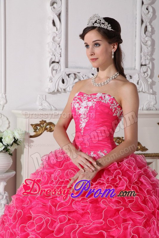 Fashionable Ruches and Appliques Dress for Quinceanera with Ruffles