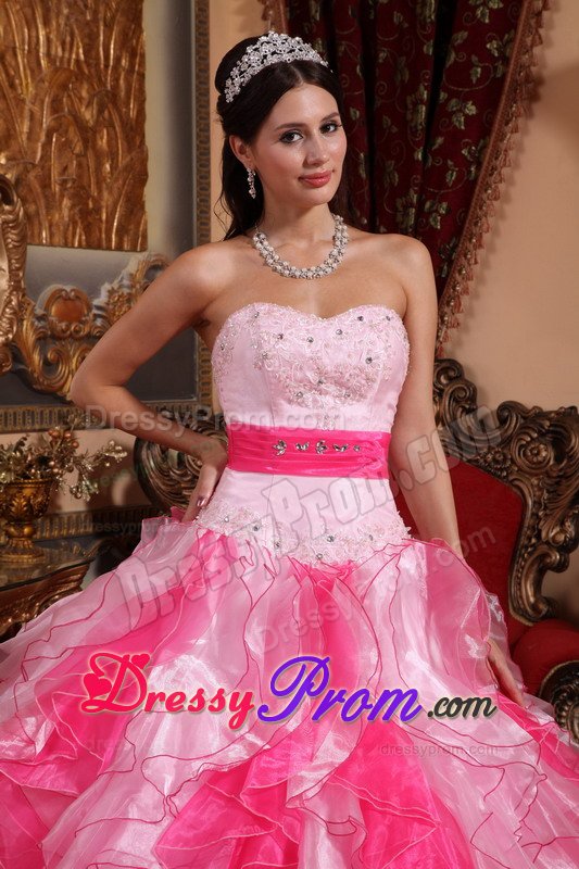 Beaded Ruffled Dress for Quinceanera Strapless for Belo Horizonte