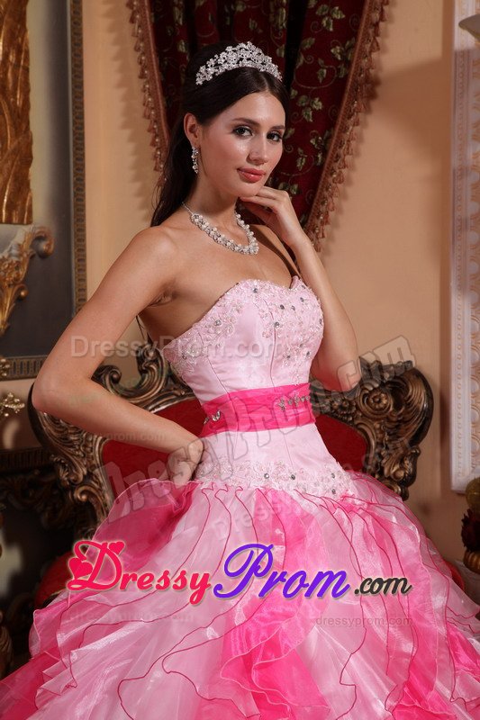 Beaded Ruffled Dress for Quinceanera Strapless for Belo Horizonte