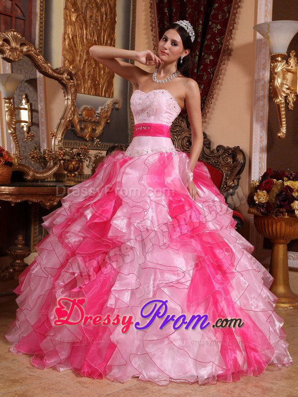 Beaded Ruffled Dress for Quinceanera Strapless for Belo Horizonte