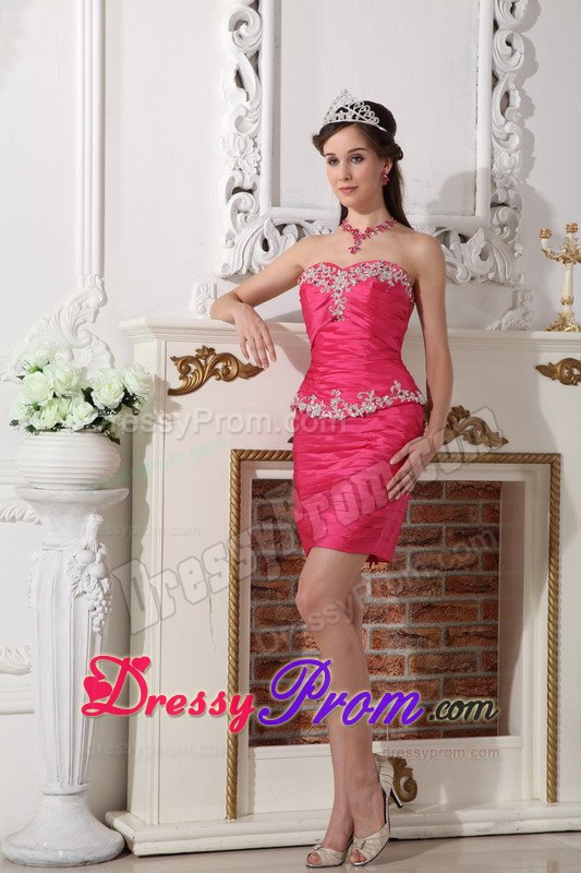 Multi-tiered Appliques and Ruches Sweet Sixteen Dresses in Hot Pink