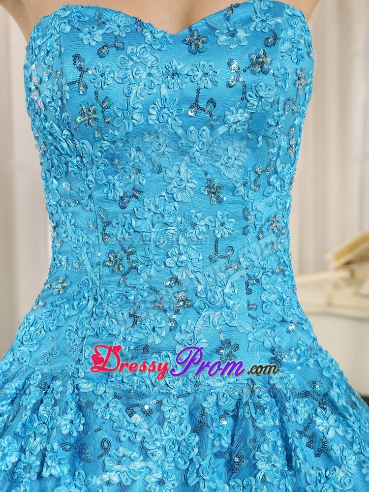 Brasilia New Blue Ball Gown Quinceanera Gowns Sweetheart Appliques