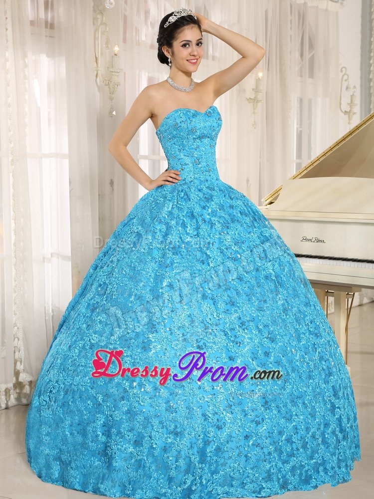 Brasilia New Blue Ball Gown Quinceanera Gowns Sweetheart Appliques