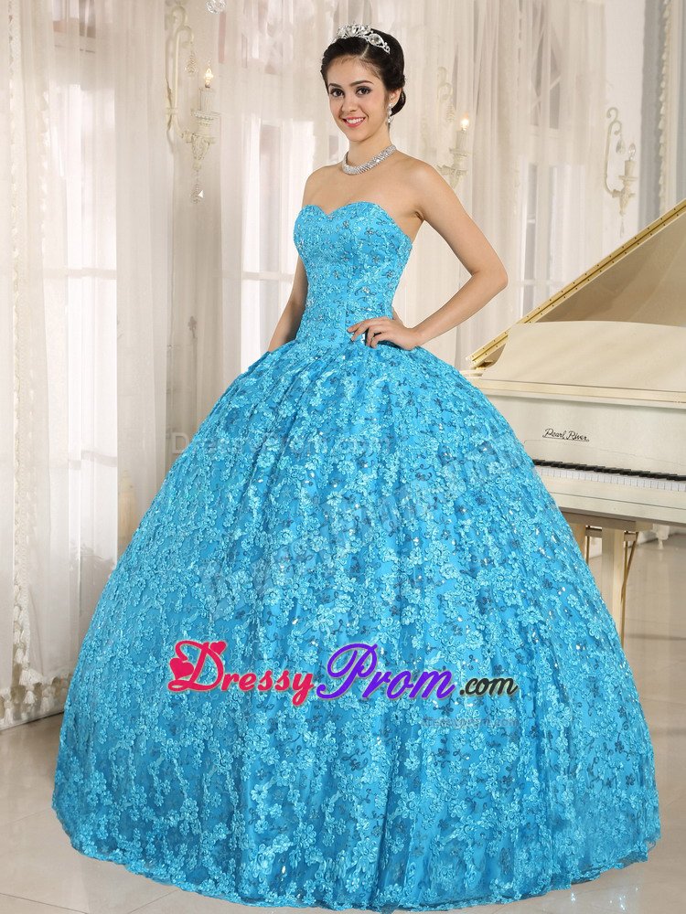 Brasilia New Blue Ball Gown Quinceanera Gowns Sweetheart Appliques