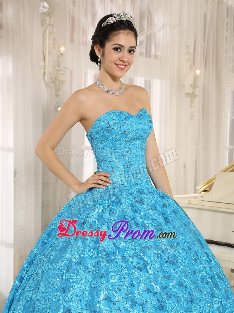 Brasilia New Blue Ball Gown Quinceanera Gowns Sweetheart Appliques