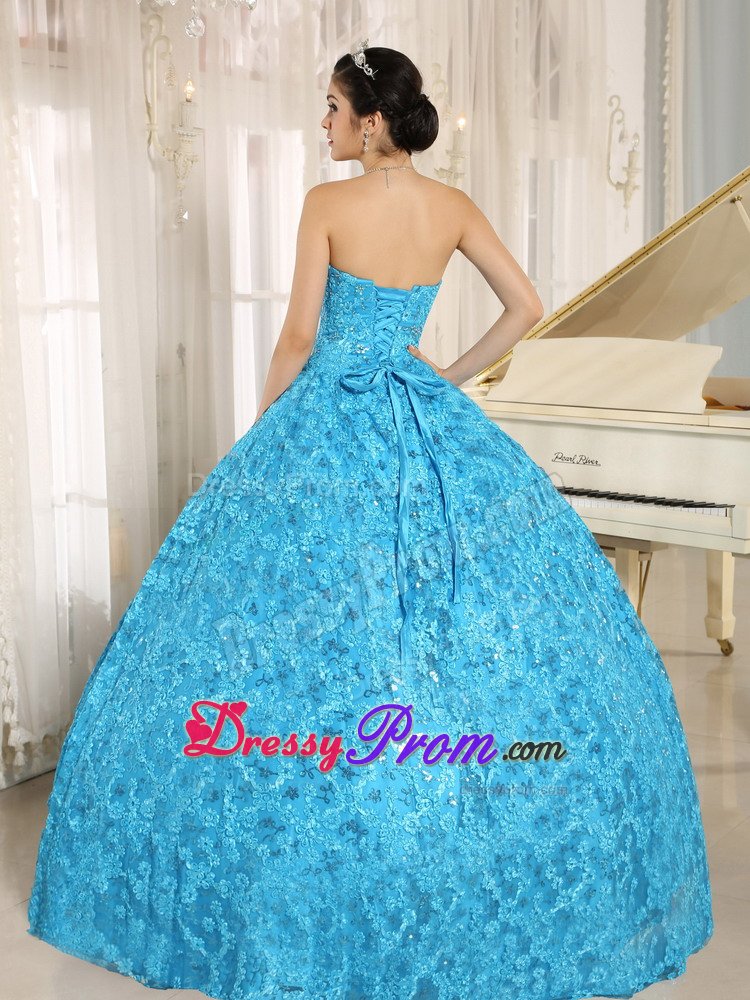 Brasilia New Blue Ball Gown Quinceanera Gowns Sweetheart Appliques