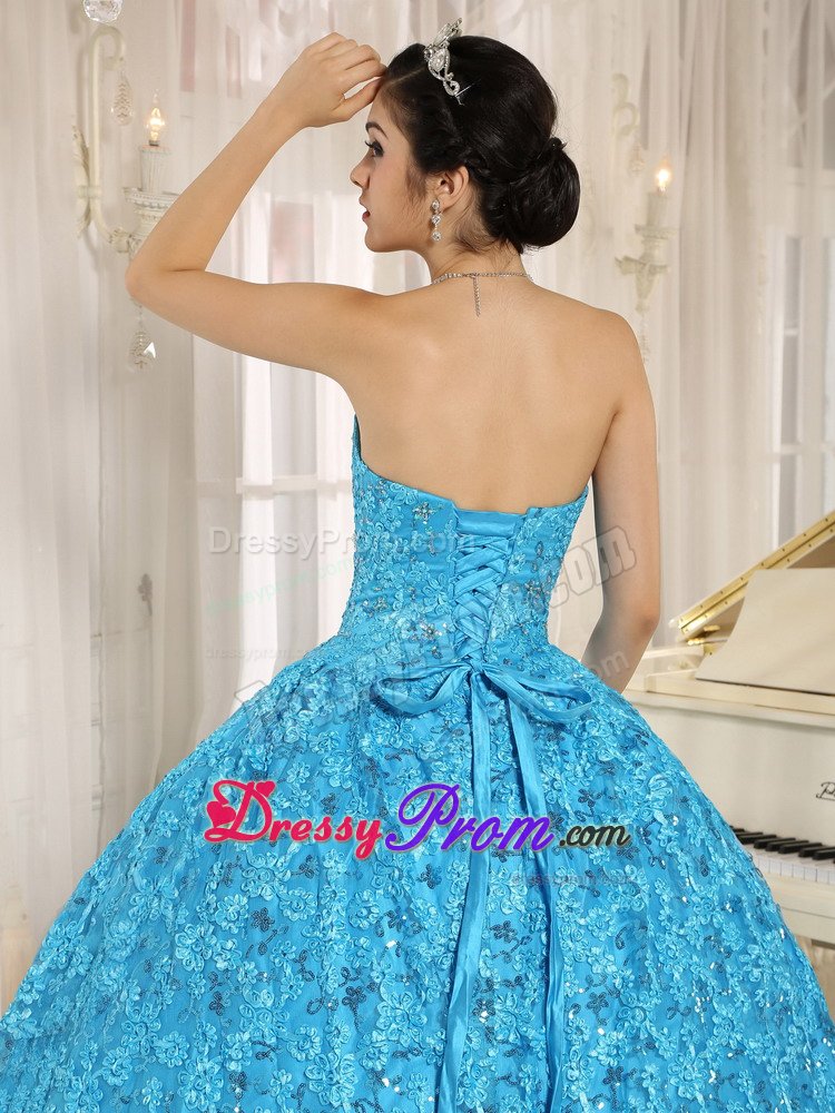 Brasilia New Blue Ball Gown Quinceanera Gowns Sweetheart Appliques