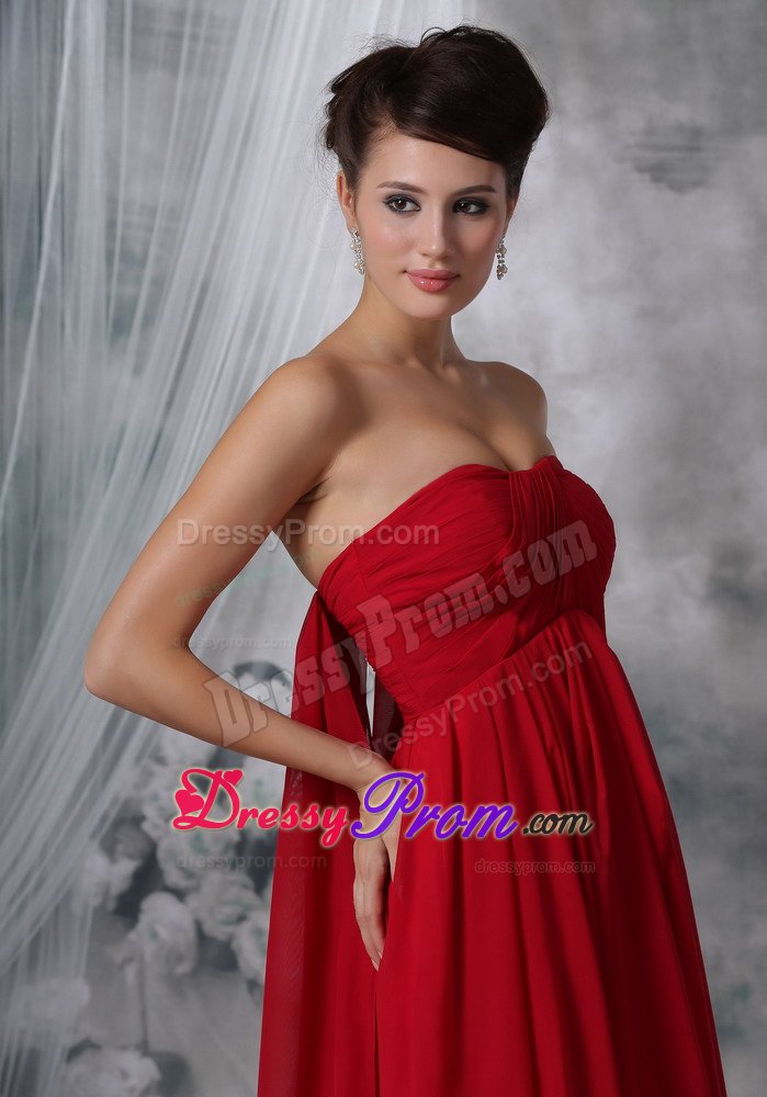 Polished Strapless Ruched Prom Pageant Dress Watteau Train in Colombo