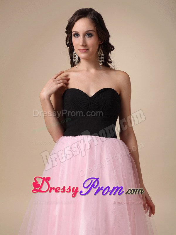 Black and Pink Zipper up Prom Dresses Sweetheart Floor-length in Embu