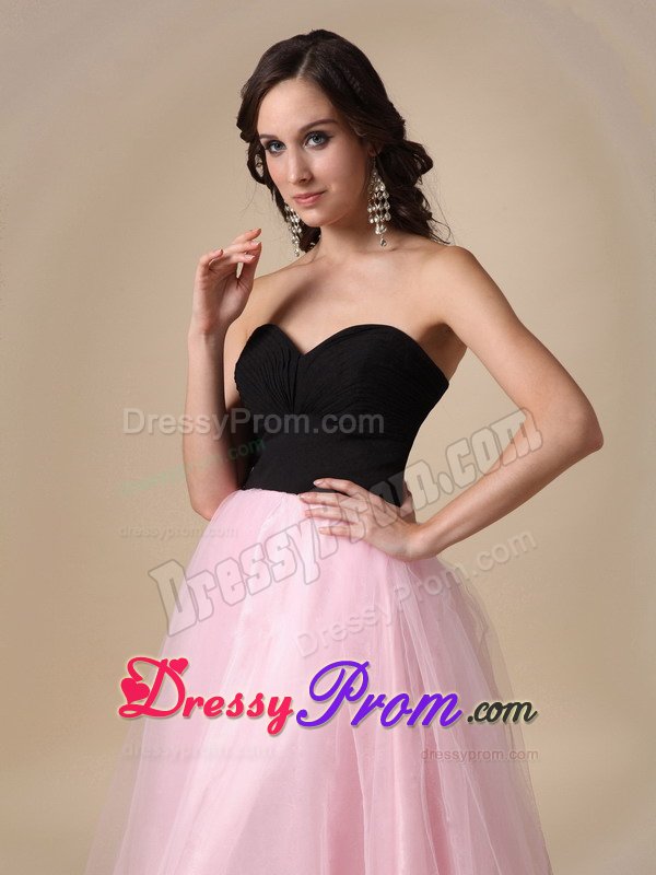 Black and Pink Zipper up Prom Dresses Sweetheart Floor-length in Embu