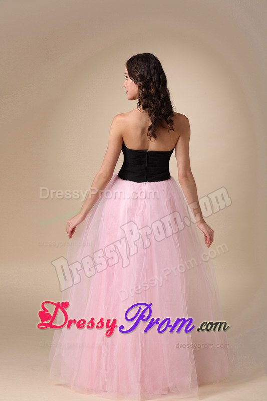 Black and Pink Zipper up Prom Dresses Sweetheart Floor-length in Embu
