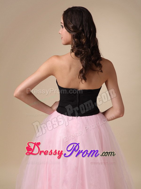 Black and Pink Zipper up Prom Dresses Sweetheart Floor-length in Embu