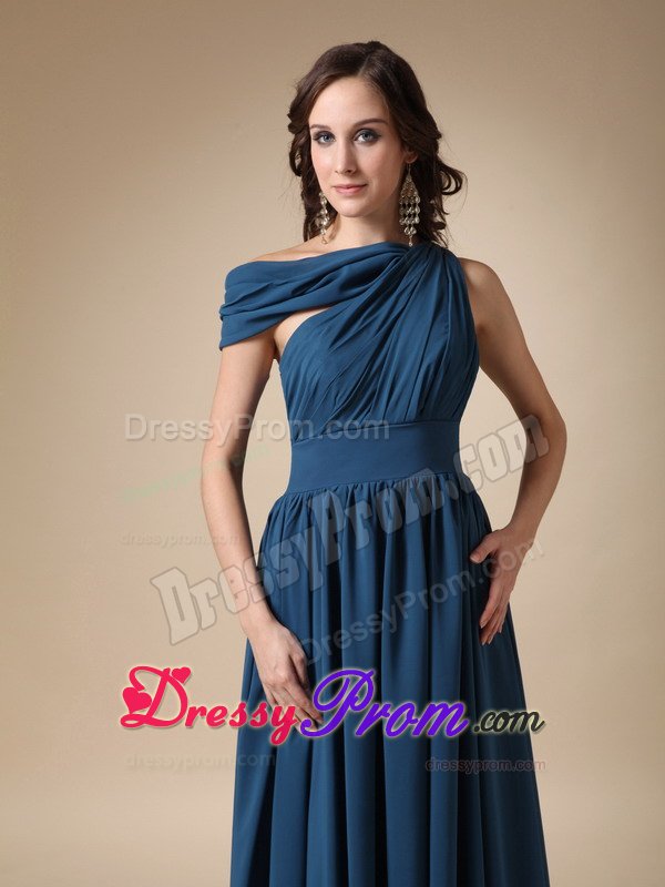 Luxurious Chiffon Asymmetrical Prom Evening Dress Ruches Floor-length