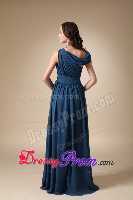 Luxurious Chiffon Asymmetrical Prom Evening Dress Ruches Floor-length