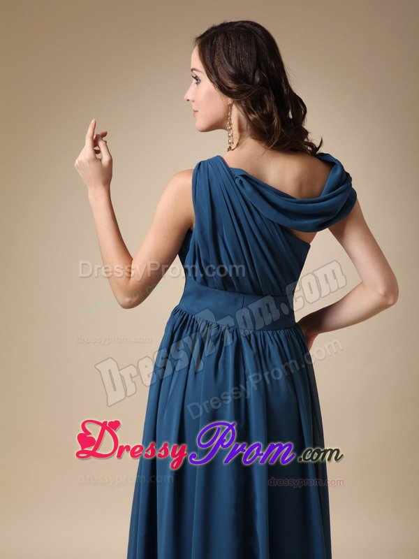 Luxurious Chiffon Asymmetrical Prom Evening Dress Ruches Floor-length