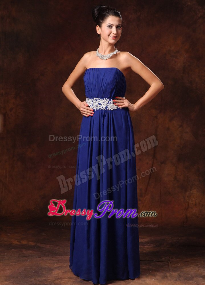 Empire Prom Evening Dress Appliques Chiffon for Governador Valadares