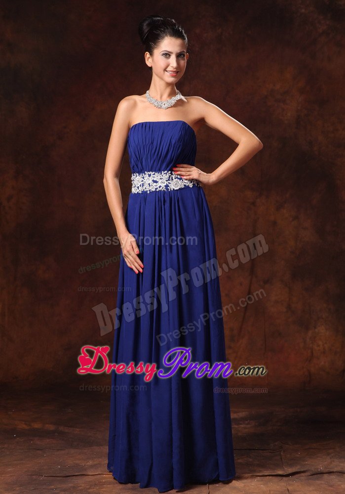 Empire Prom Evening Dress Appliques Chiffon for Governador Valadares