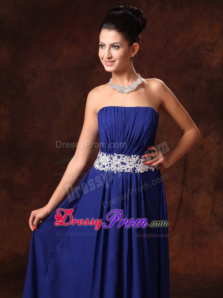 Empire Prom Evening Dress Appliques Chiffon for Governador Valadares