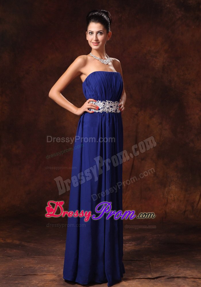 Empire Prom Evening Dress Appliques Chiffon for Governador Valadares